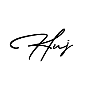 How to make Huj name signature. Use AmerikaSignatureDemo-Regular style for creating short signs online. This is the latest handwritten sign. Huj signature style 3 images and pictures png