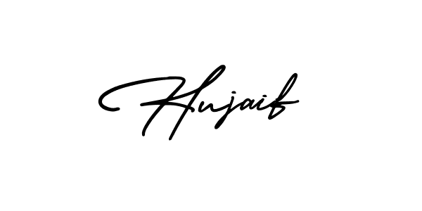 You should practise on your own different ways (AmerikaSignatureDemo-Regular) to write your name (Hujaif) in signature. don't let someone else do it for you. Hujaif signature style 3 images and pictures png