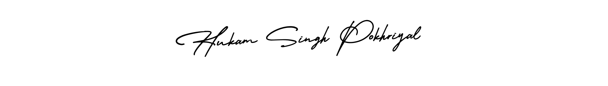 Also You can easily find your signature by using the search form. We will create Hukam Singh Pokhriyal name handwritten signature images for you free of cost using AmerikaSignatureDemo-Regular sign style. Hukam Singh Pokhriyal signature style 3 images and pictures png