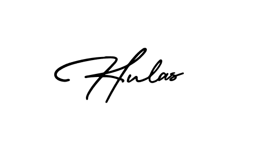 How to make Hulas name signature. Use AmerikaSignatureDemo-Regular style for creating short signs online. This is the latest handwritten sign. Hulas signature style 3 images and pictures png