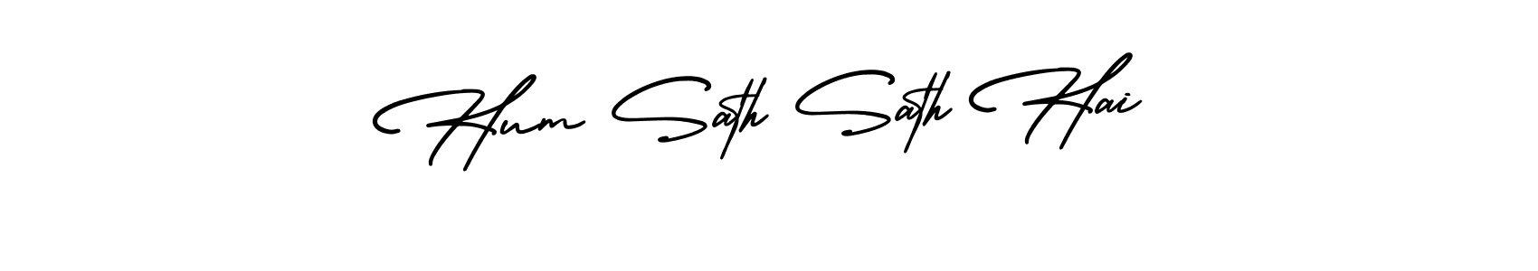 How to make Hum Sath Sath Hai name signature. Use AmerikaSignatureDemo-Regular style for creating short signs online. This is the latest handwritten sign. Hum Sath Sath Hai signature style 3 images and pictures png