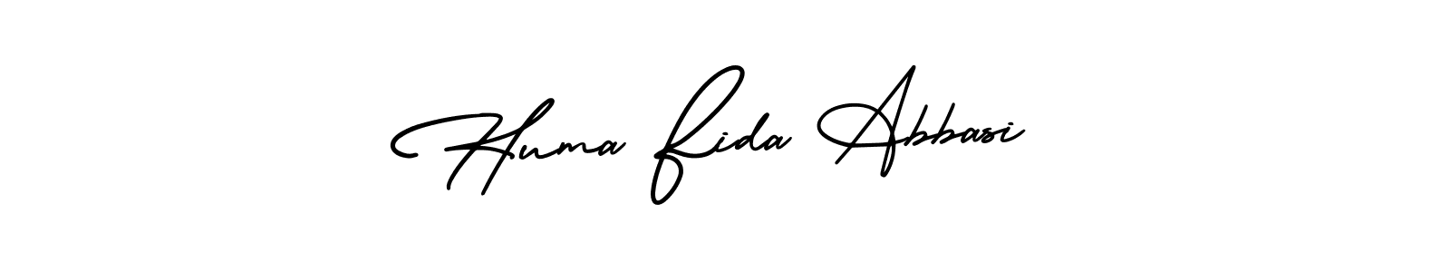 How to make Huma Fida Abbasi signature? AmerikaSignatureDemo-Regular is a professional autograph style. Create handwritten signature for Huma Fida Abbasi name. Huma Fida Abbasi signature style 3 images and pictures png