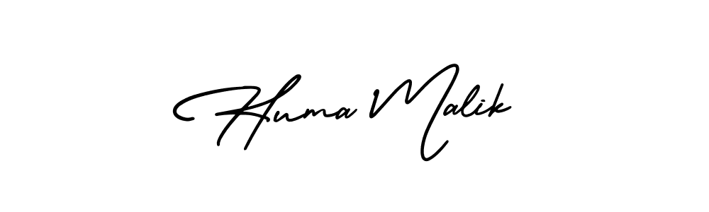 The best way (AmerikaSignatureDemo-Regular) to make a short signature is to pick only two or three words in your name. The name Huma Malik include a total of six letters. For converting this name. Huma Malik signature style 3 images and pictures png