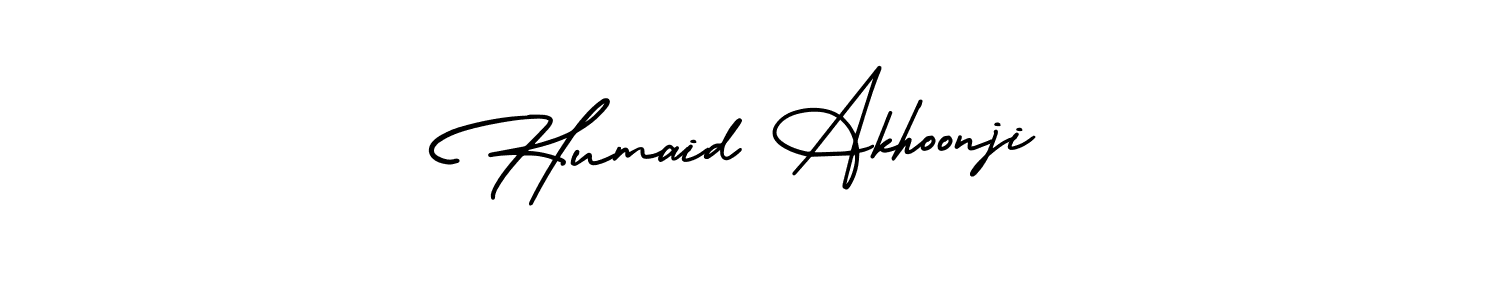 Here are the top 10 professional signature styles for the name Humaid Akhoonji. These are the best autograph styles you can use for your name. Humaid Akhoonji signature style 3 images and pictures png