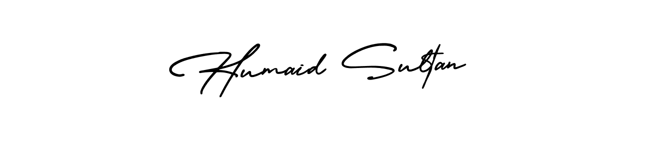 How to make Humaid Sultan name signature. Use AmerikaSignatureDemo-Regular style for creating short signs online. This is the latest handwritten sign. Humaid Sultan signature style 3 images and pictures png