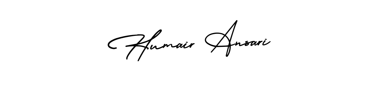 You should practise on your own different ways (AmerikaSignatureDemo-Regular) to write your name (Humair Ansari) in signature. don't let someone else do it for you. Humair Ansari signature style 3 images and pictures png