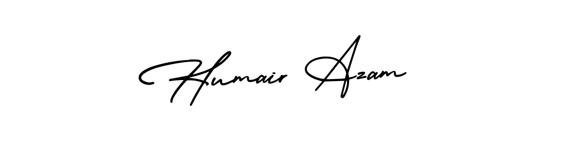 The best way (AmerikaSignatureDemo-Regular) to make a short signature is to pick only two or three words in your name. The name Humair Azam include a total of six letters. For converting this name. Humair Azam signature style 3 images and pictures png