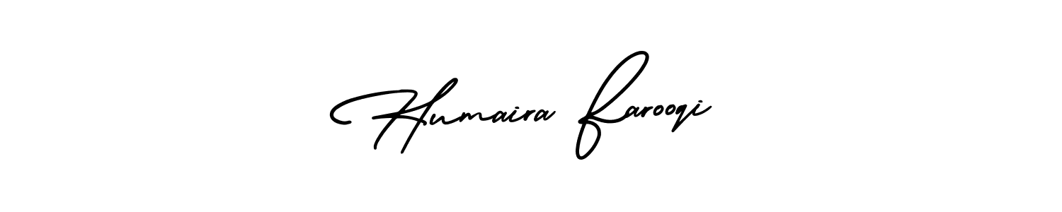 Make a beautiful signature design for name Humaira Farooqi. With this signature (AmerikaSignatureDemo-Regular) style, you can create a handwritten signature for free. Humaira Farooqi signature style 3 images and pictures png