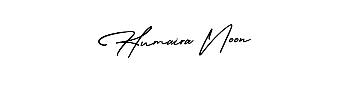 The best way (AmerikaSignatureDemo-Regular) to make a short signature is to pick only two or three words in your name. The name Humaira Noon include a total of six letters. For converting this name. Humaira Noon signature style 3 images and pictures png