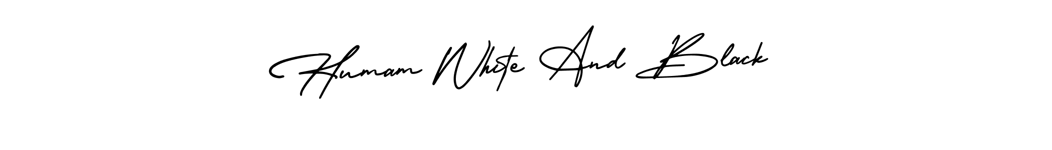Create a beautiful signature design for name Humam White And Black. With this signature (AmerikaSignatureDemo-Regular) fonts, you can make a handwritten signature for free. Humam White And Black signature style 3 images and pictures png