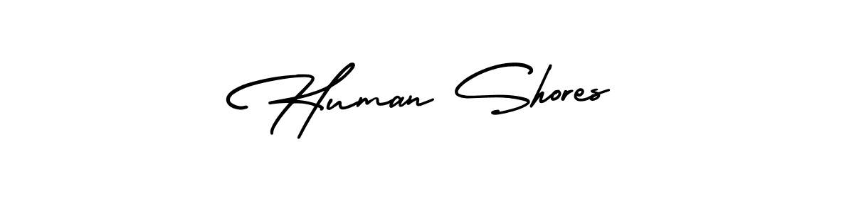 It looks lik you need a new signature style for name Human Shores. Design unique handwritten (AmerikaSignatureDemo-Regular) signature with our free signature maker in just a few clicks. Human Shores signature style 3 images and pictures png