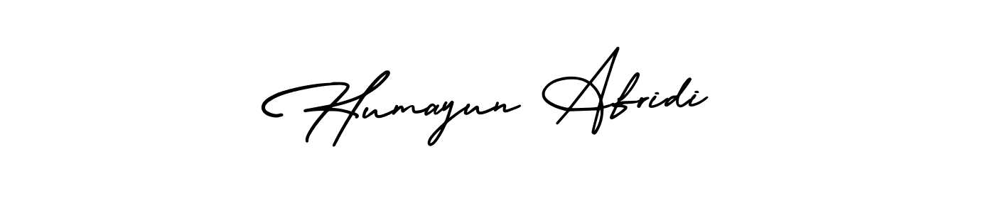 You should practise on your own different ways (AmerikaSignatureDemo-Regular) to write your name (Humayun Afridi) in signature. don't let someone else do it for you. Humayun Afridi signature style 3 images and pictures png