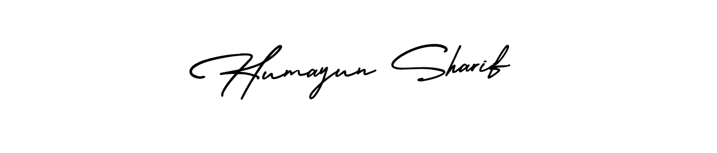 How to make Humayun Sharif name signature. Use AmerikaSignatureDemo-Regular style for creating short signs online. This is the latest handwritten sign. Humayun Sharif signature style 3 images and pictures png