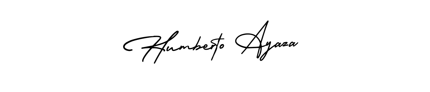 AmerikaSignatureDemo-Regular is a professional signature style that is perfect for those who want to add a touch of class to their signature. It is also a great choice for those who want to make their signature more unique. Get Humberto Ayaza name to fancy signature for free. Humberto Ayaza signature style 3 images and pictures png
