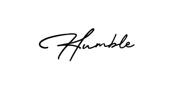 How to make Humble name signature. Use AmerikaSignatureDemo-Regular style for creating short signs online. This is the latest handwritten sign. Humble signature style 3 images and pictures png