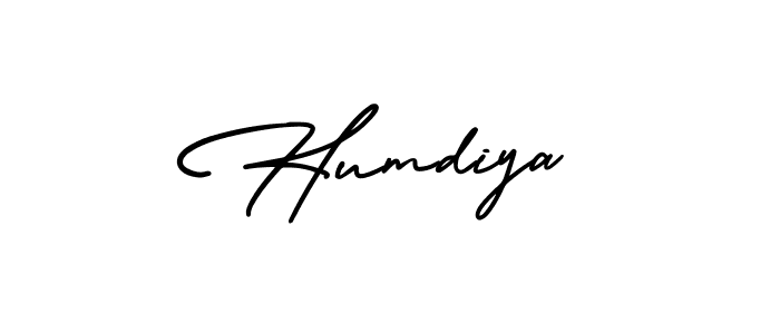 Make a beautiful signature design for name Humdiya. With this signature (AmerikaSignatureDemo-Regular) style, you can create a handwritten signature for free. Humdiya signature style 3 images and pictures png