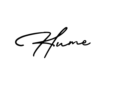 Use a signature maker to create a handwritten signature online. With this signature software, you can design (AmerikaSignatureDemo-Regular) your own signature for name Hume. Hume signature style 3 images and pictures png