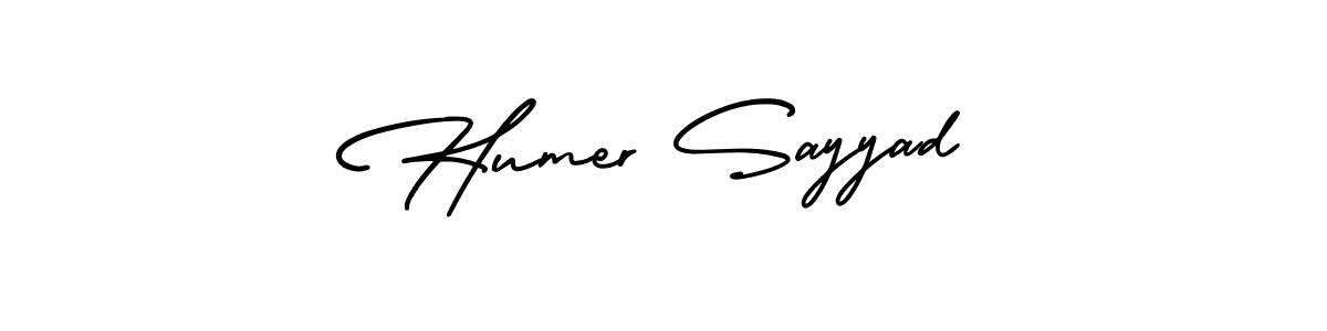 Use a signature maker to create a handwritten signature online. With this signature software, you can design (AmerikaSignatureDemo-Regular) your own signature for name Humer Sayyad. Humer Sayyad signature style 3 images and pictures png