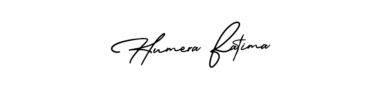 Create a beautiful signature design for name Humera Fatima. With this signature (AmerikaSignatureDemo-Regular) fonts, you can make a handwritten signature for free. Humera Fatima signature style 3 images and pictures png