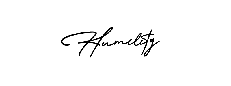 How to make Humility signature? AmerikaSignatureDemo-Regular is a professional autograph style. Create handwritten signature for Humility name. Humility signature style 3 images and pictures png