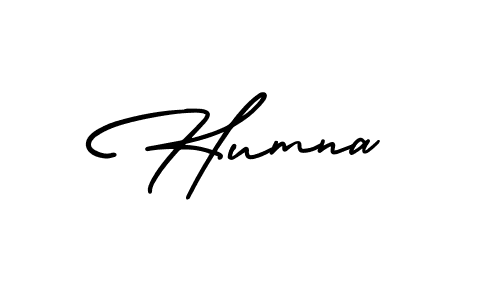 You should practise on your own different ways (AmerikaSignatureDemo-Regular) to write your name (Humna) in signature. don't let someone else do it for you. Humna signature style 3 images and pictures png