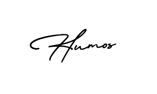 How to make Humos name signature. Use AmerikaSignatureDemo-Regular style for creating short signs online. This is the latest handwritten sign. Humos signature style 3 images and pictures png