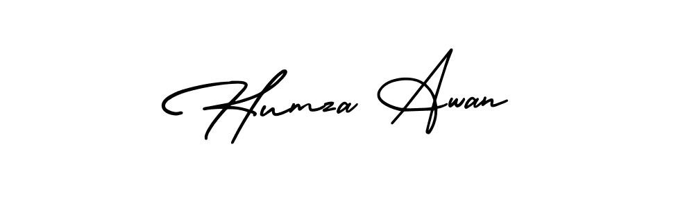 How to make Humza Awan name signature. Use AmerikaSignatureDemo-Regular style for creating short signs online. This is the latest handwritten sign. Humza Awan signature style 3 images and pictures png