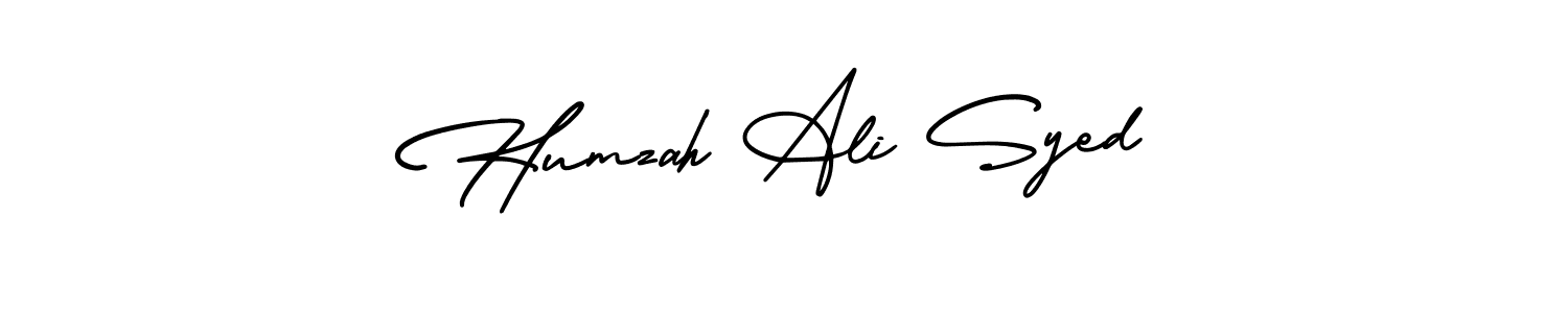 Create a beautiful signature design for name Humzah Ali Syed. With this signature (AmerikaSignatureDemo-Regular) fonts, you can make a handwritten signature for free. Humzah Ali Syed signature style 3 images and pictures png