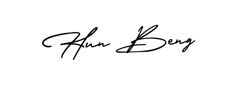 Also You can easily find your signature by using the search form. We will create Hun Beng name handwritten signature images for you free of cost using AmerikaSignatureDemo-Regular sign style. Hun Beng signature style 3 images and pictures png