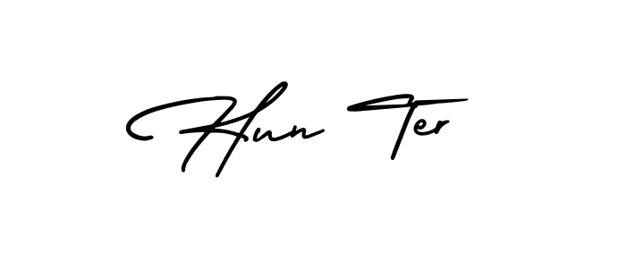 How to make Hun Ter signature? AmerikaSignatureDemo-Regular is a professional autograph style. Create handwritten signature for Hun Ter name. Hun Ter signature style 3 images and pictures png