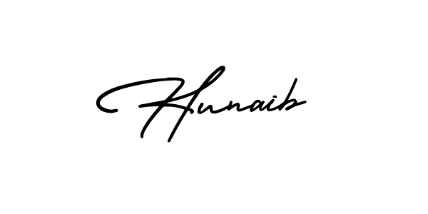 Hunaib stylish signature style. Best Handwritten Sign (AmerikaSignatureDemo-Regular) for my name. Handwritten Signature Collection Ideas for my name Hunaib. Hunaib signature style 3 images and pictures png