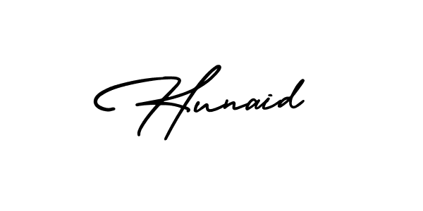 Make a beautiful signature design for name Hunaid. With this signature (AmerikaSignatureDemo-Regular) style, you can create a handwritten signature for free. Hunaid signature style 3 images and pictures png