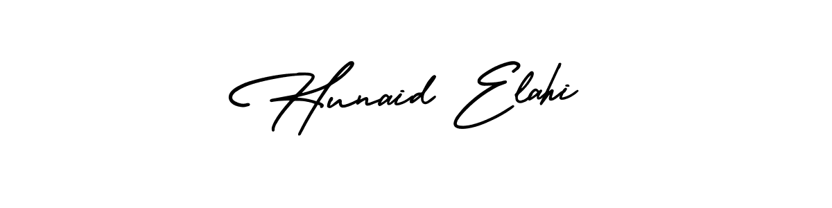 Best and Professional Signature Style for Hunaid Elahi. AmerikaSignatureDemo-Regular Best Signature Style Collection. Hunaid Elahi signature style 3 images and pictures png