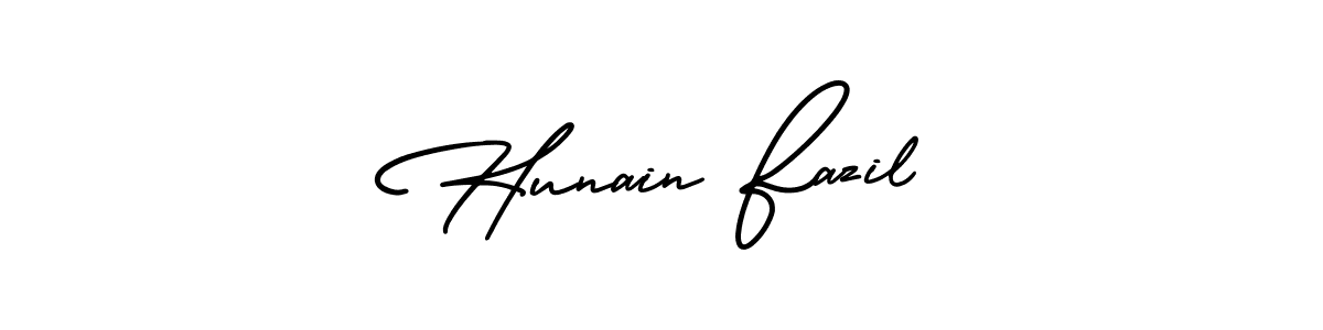 Check out images of Autograph of Hunain Fazil name. Actor Hunain Fazil Signature Style. AmerikaSignatureDemo-Regular is a professional sign style online. Hunain Fazil signature style 3 images and pictures png