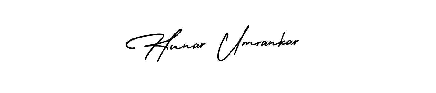 How to make Hunar Umrankar name signature. Use AmerikaSignatureDemo-Regular style for creating short signs online. This is the latest handwritten sign. Hunar Umrankar signature style 3 images and pictures png