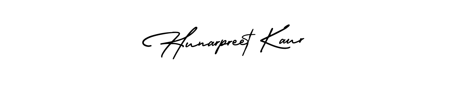 How to make Hunarpreet Kaur name signature. Use AmerikaSignatureDemo-Regular style for creating short signs online. This is the latest handwritten sign. Hunarpreet Kaur signature style 3 images and pictures png