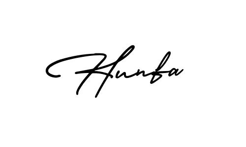 How to make Hunfa signature? AmerikaSignatureDemo-Regular is a professional autograph style. Create handwritten signature for Hunfa name. Hunfa signature style 3 images and pictures png