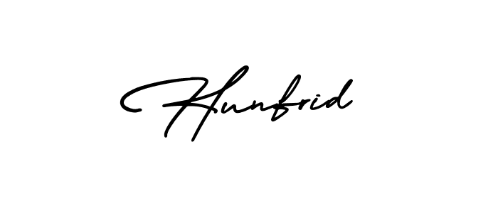 Create a beautiful signature design for name Hunfrid. With this signature (AmerikaSignatureDemo-Regular) fonts, you can make a handwritten signature for free. Hunfrid signature style 3 images and pictures png