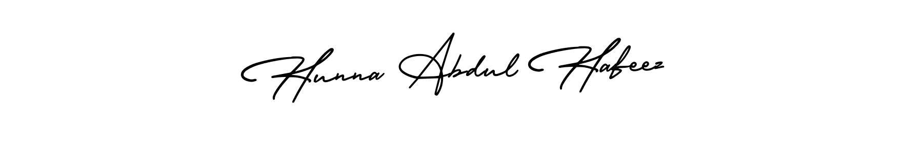 It looks lik you need a new signature style for name Hunna Abdul Hafeez. Design unique handwritten (AmerikaSignatureDemo-Regular) signature with our free signature maker in just a few clicks. Hunna Abdul Hafeez signature style 3 images and pictures png