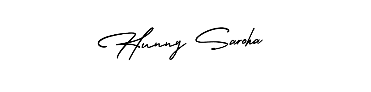 Use a signature maker to create a handwritten signature online. With this signature software, you can design (AmerikaSignatureDemo-Regular) your own signature for name Hunny Saroha. Hunny Saroha signature style 3 images and pictures png
