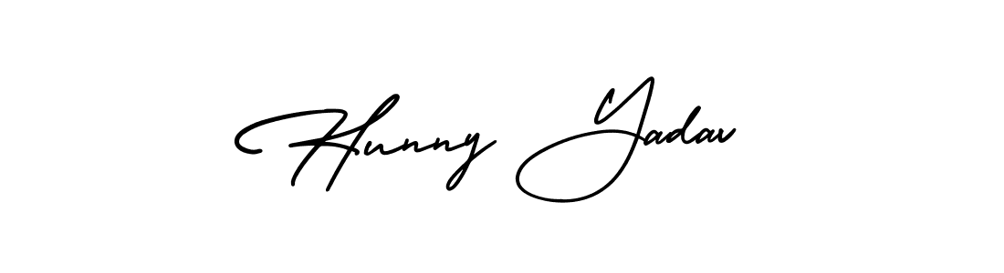 Similarly AmerikaSignatureDemo-Regular is the best handwritten signature design. Signature creator online .You can use it as an online autograph creator for name Hunny Yadav. Hunny Yadav signature style 3 images and pictures png