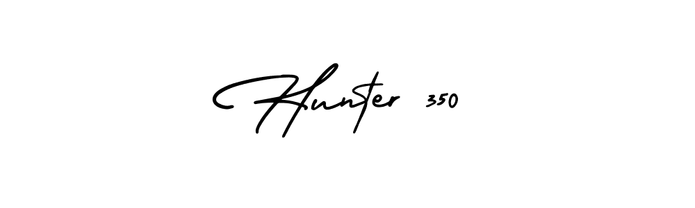 Create a beautiful signature design for name Hunter 350. With this signature (AmerikaSignatureDemo-Regular) fonts, you can make a handwritten signature for free. Hunter 350 signature style 3 images and pictures png