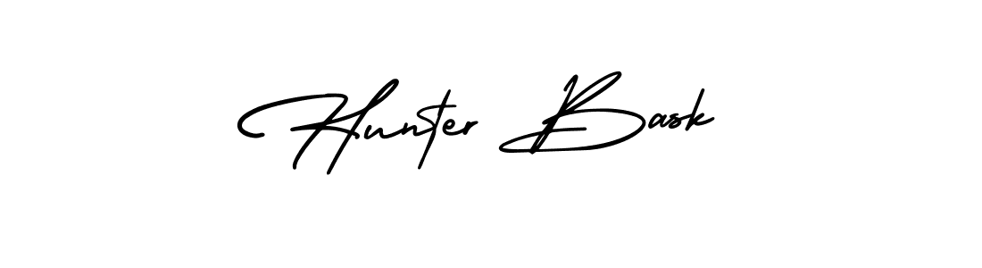 Hunter Bask stylish signature style. Best Handwritten Sign (AmerikaSignatureDemo-Regular) for my name. Handwritten Signature Collection Ideas for my name Hunter Bask. Hunter Bask signature style 3 images and pictures png