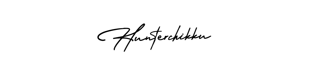 Also we have Hunterchikku name is the best signature style. Create professional handwritten signature collection using AmerikaSignatureDemo-Regular autograph style. Hunterchikku signature style 3 images and pictures png