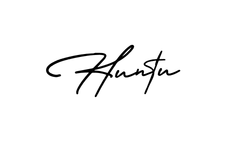 Huntu stylish signature style. Best Handwritten Sign (AmerikaSignatureDemo-Regular) for my name. Handwritten Signature Collection Ideas for my name Huntu. Huntu signature style 3 images and pictures png