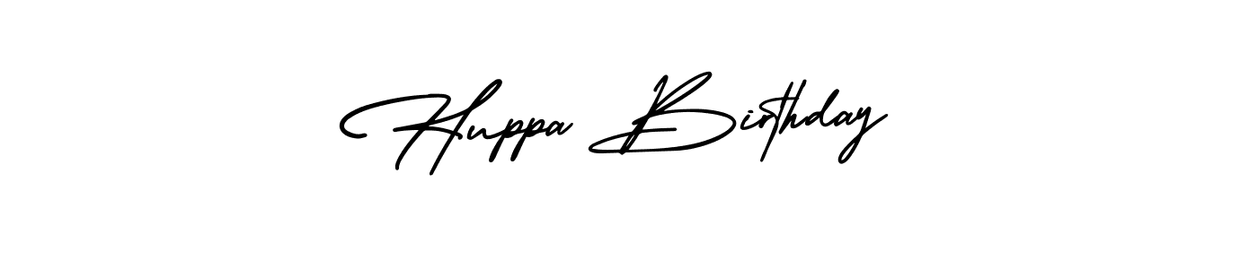 Huppa Birthday stylish signature style. Best Handwritten Sign (AmerikaSignatureDemo-Regular) for my name. Handwritten Signature Collection Ideas for my name Huppa Birthday. Huppa Birthday signature style 3 images and pictures png