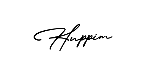 Make a beautiful signature design for name Huppim. With this signature (AmerikaSignatureDemo-Regular) style, you can create a handwritten signature for free. Huppim signature style 3 images and pictures png