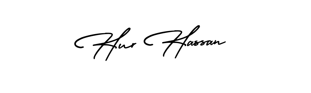 The best way (AmerikaSignatureDemo-Regular) to make a short signature is to pick only two or three words in your name. The name Hur Hassan include a total of six letters. For converting this name. Hur Hassan signature style 3 images and pictures png