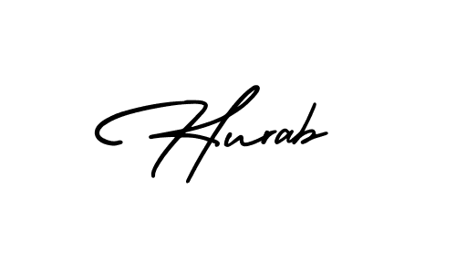 You should practise on your own different ways (AmerikaSignatureDemo-Regular) to write your name (Hurab) in signature. don't let someone else do it for you. Hurab signature style 3 images and pictures png