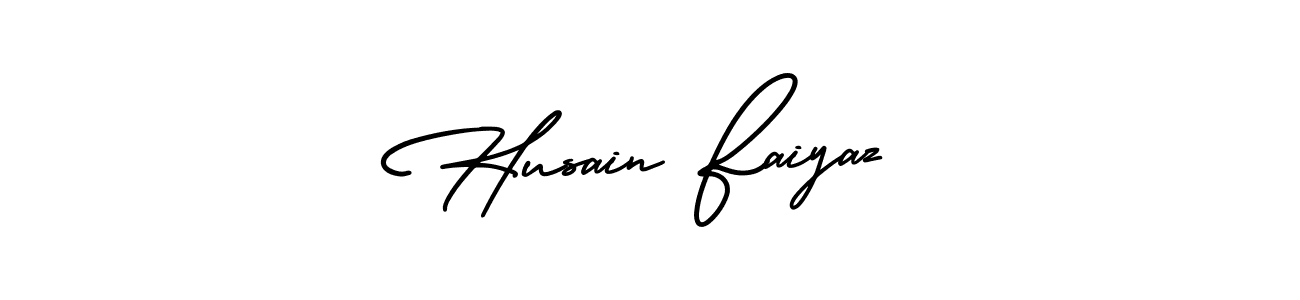 Similarly AmerikaSignatureDemo-Regular is the best handwritten signature design. Signature creator online .You can use it as an online autograph creator for name Husain Faiyaz. Husain Faiyaz signature style 3 images and pictures png